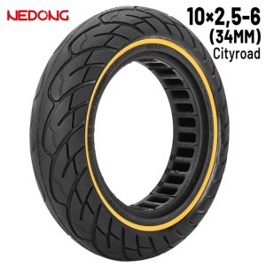 Neumático Macizo Rueda Maciza 10×2,5-6 Amarilla (34Mm) [Nedong]