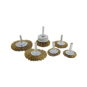 Juego escobilla de rueda para taladro 6 pzas