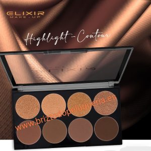 Paleta de CONTOURING + ILUMINADORES en 8 tonos ELIXIR MAKE UP