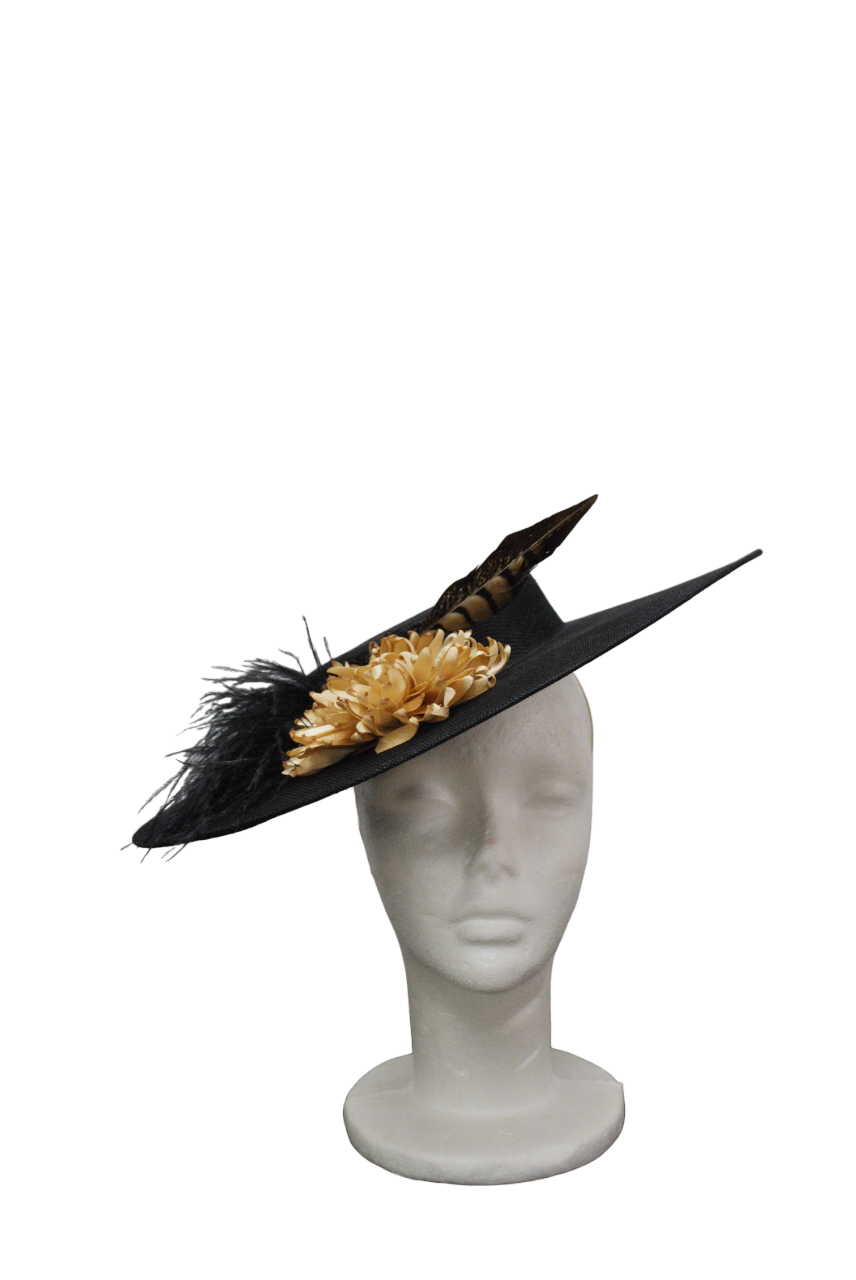 Tocado canotier negro - Imagen 2