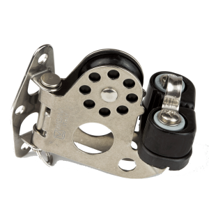 Polea con base y mordaza de rodamientos