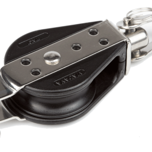 Polea giratoria con arraigo de 38 mm para cabo de 10 mm