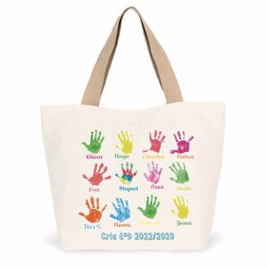 Bolsa con dibujos de los alumnos para profes