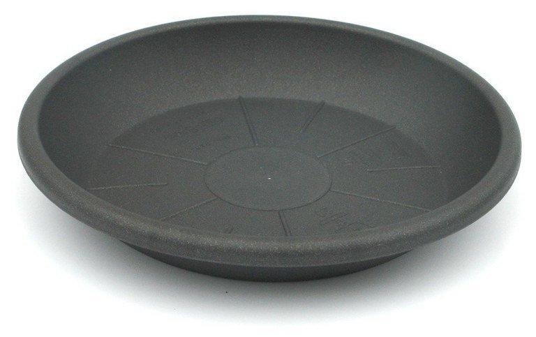 Plato MEDEA para Maceta de plástico inyectado color antracita GEO 24 cm.
