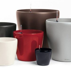 Hidrojardinera autoriego Lechuza Clasico 28 cm. color rojo scarlett