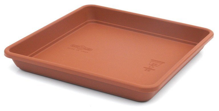 Plato para Maceta de plástico inyectado color terracota CUADRADA 30 cm.
