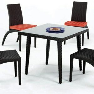 Conjunto Huitex Mesa con cristal + 4 Sillas HUITEX ALAVA