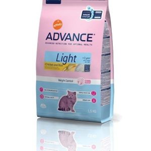 Comida para gatos con pollo y arroz Advance Light Chicken & Rice (3 Kg.)