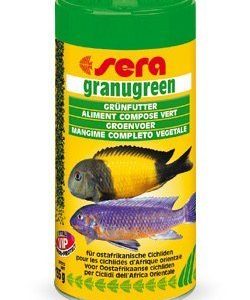 Alimento granulado para peces cíclidos limnívoros Sera Granugreen (250 ml.)