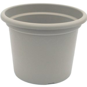 Maceta de plástico inyectado color Havana gris claro modelo CILINDRO 20 cm.