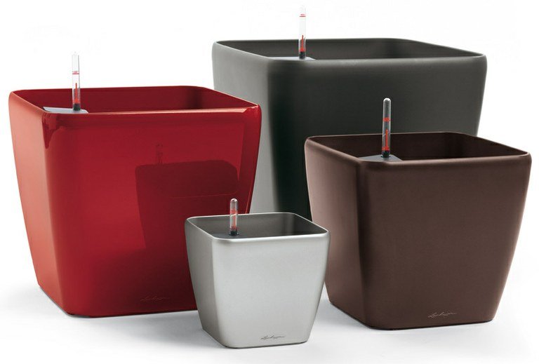 Hidrojardinera autoriego Lechuza Cuadro 43 cm. color espresso