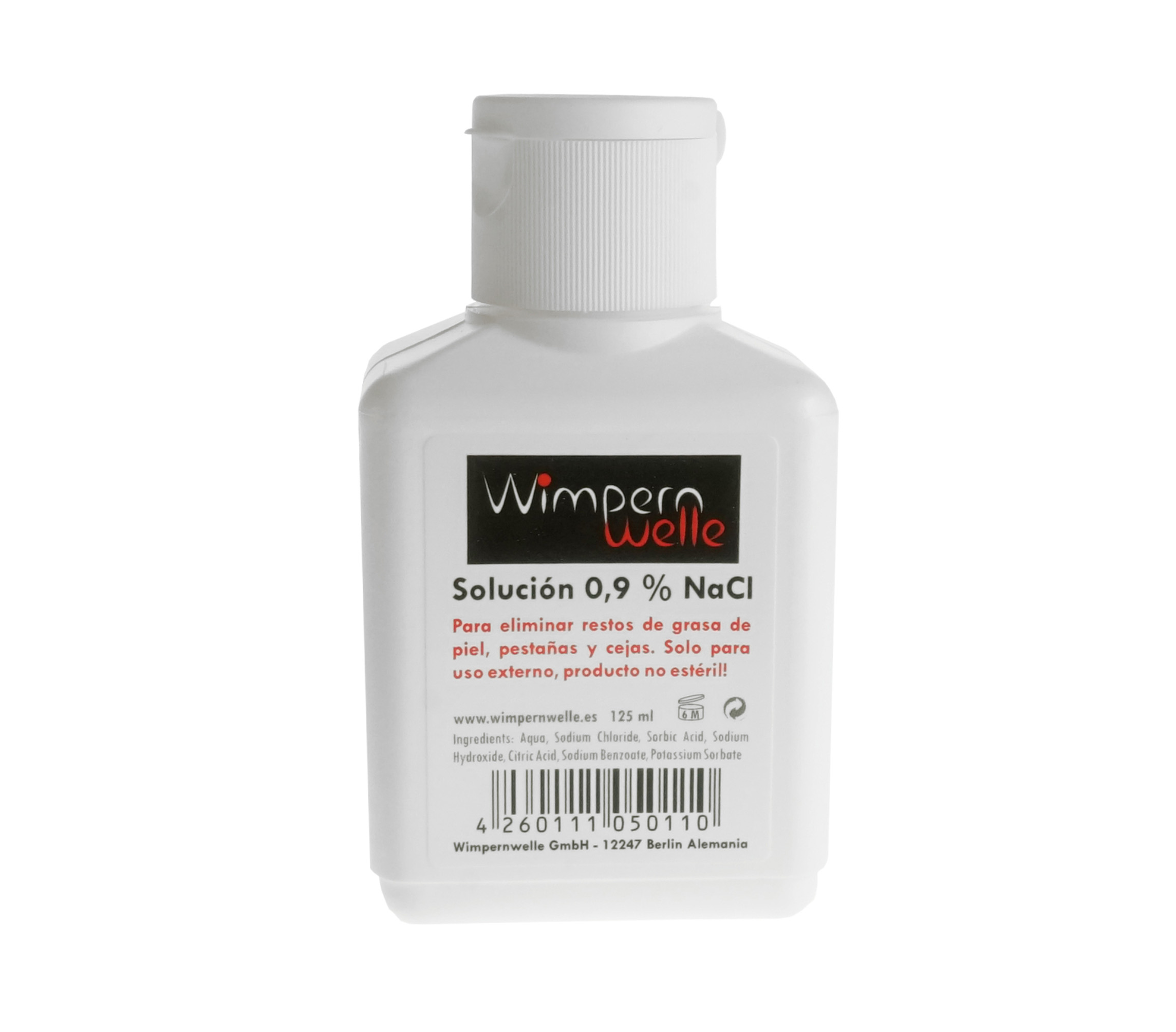 SOLUCION LIMPIADORA FISIOLÓGICA para PERMANENTE de PESTAÑAS 0.9% NaCI WIMPERNWELLE