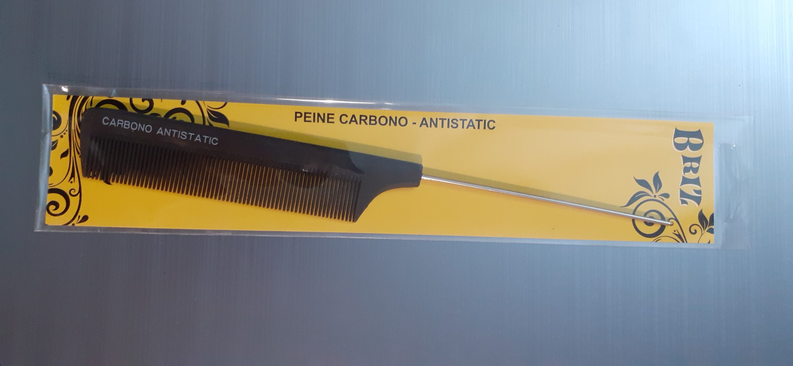 PEINE DE PÚA METÁLICA DE CARBONO ANTIESTÁTICO PROFESIONAL BRIZ - Imagen 2